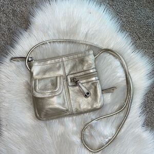 💘🖤💘 Tignanello Gold/Silver Metallic Crossbody Bag EUC